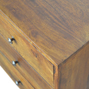 Rustic Elegance Wooden Chest of Drawers with Geometric Design